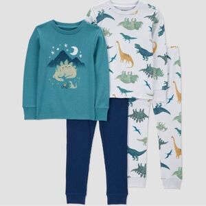 NWT: Carter's Toddler Boys’ 4pc Cotton Long Sleeve Dinosaur Pajama Set